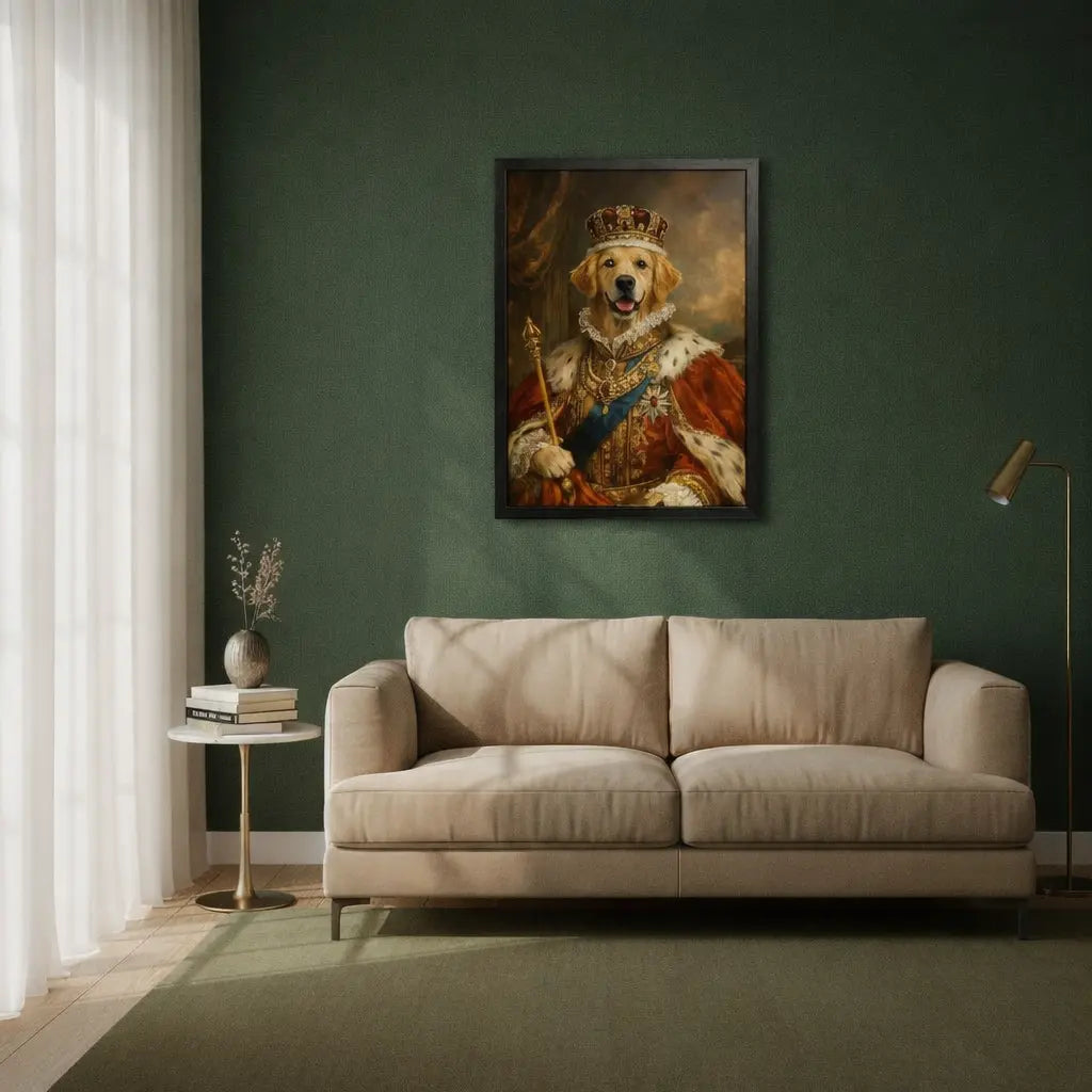 Custom Royal Pet Portrait - The King Pet Portrait